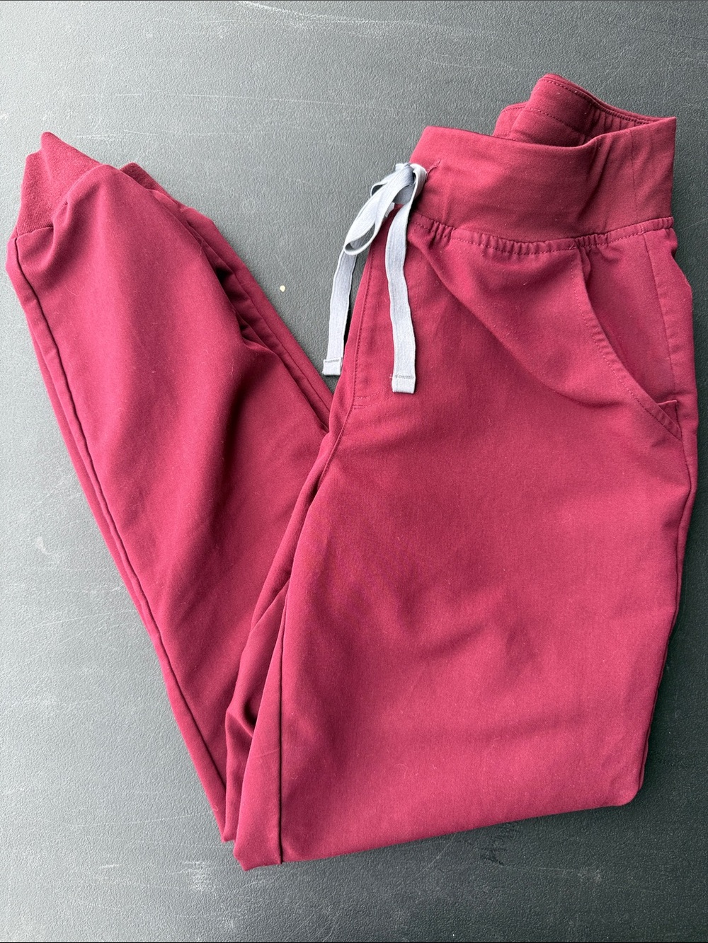 Figs Women's Burgundy Drawstring Scrubs